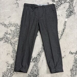Frank Stella Wool Dress Pants Mens Size 38 Gray Flat Front Trousers Classic